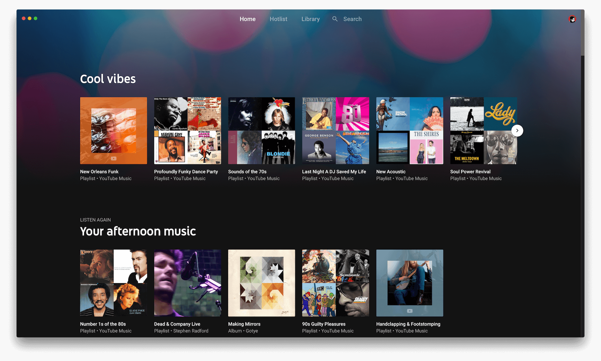 Giao diện YT Music